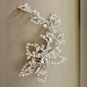 Bridal Crystal Hair Clip Silver Rhinestone Wedding Hair Piece Sparkly Vine